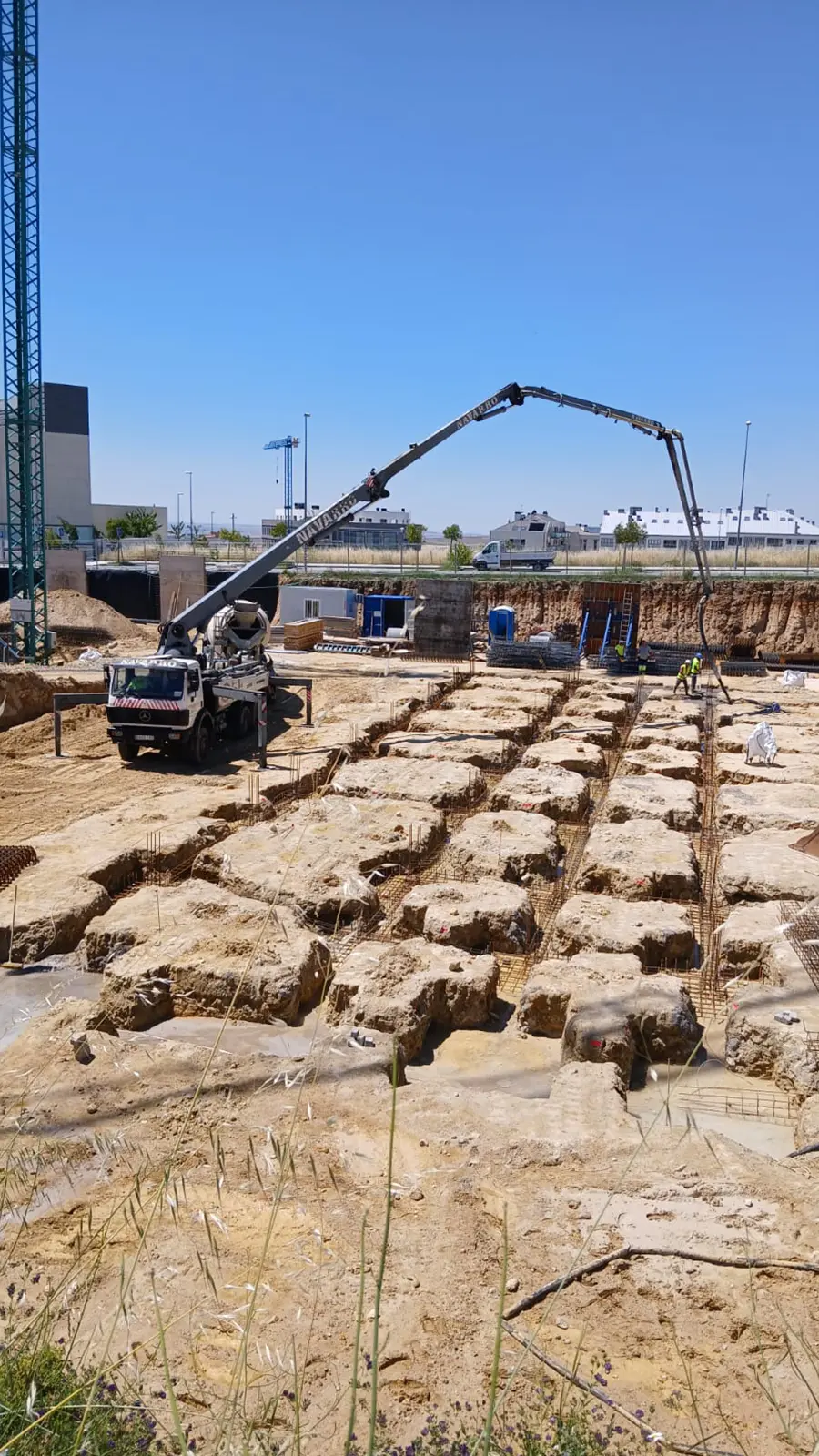 Bombeo de hormigón en construcción