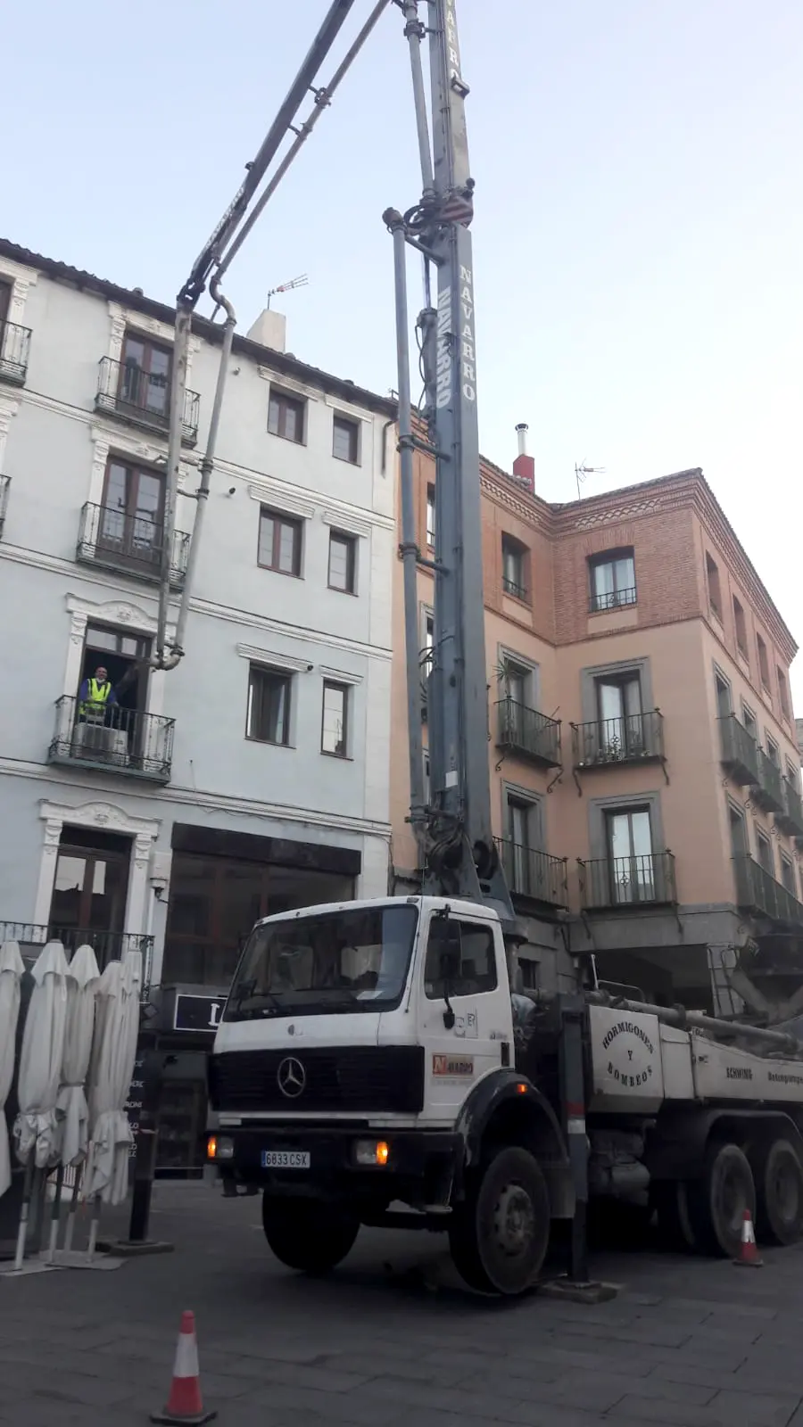Bombeo de hormigón en obra